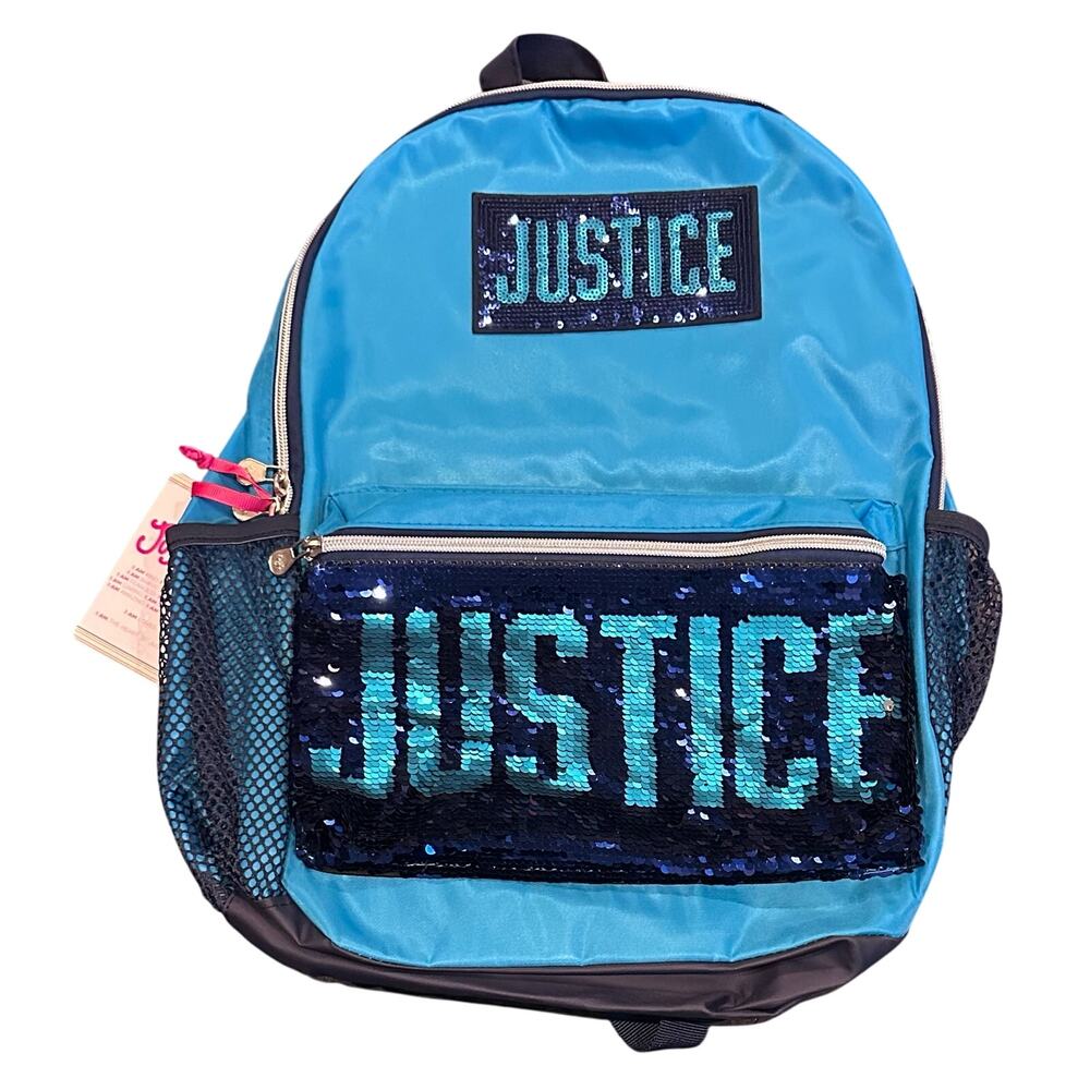 Girls Justice Backpack.  School Bag book bag.  New with tags Blue & Black